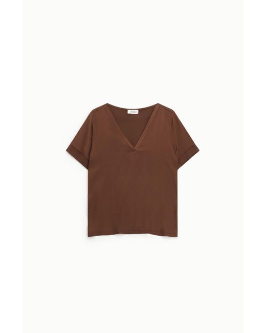 T-Shirt À Col V Et Manches Courtes Dixie en coloris Brown