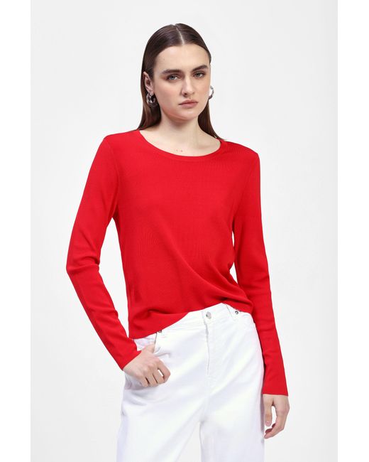 Pullover Collo Rotondo Maniche Lunghe di Dixie in Red