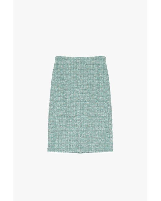 Gonna Midi Effetto Tweed di Dixie in Green