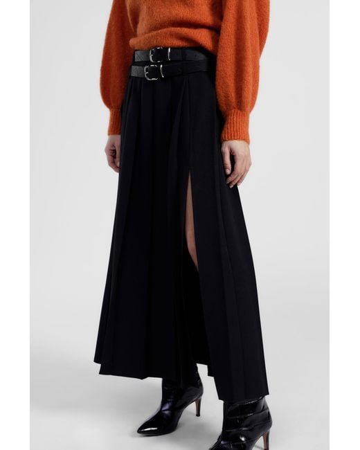 Jupe Longue Plissée À Double Ceinture Dixie en coloris Black