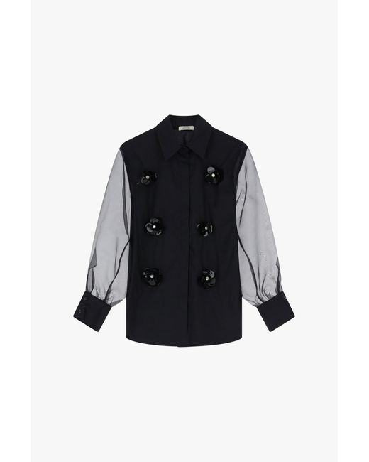 Chemise Avec Broderies Florales Dixie en coloris Black