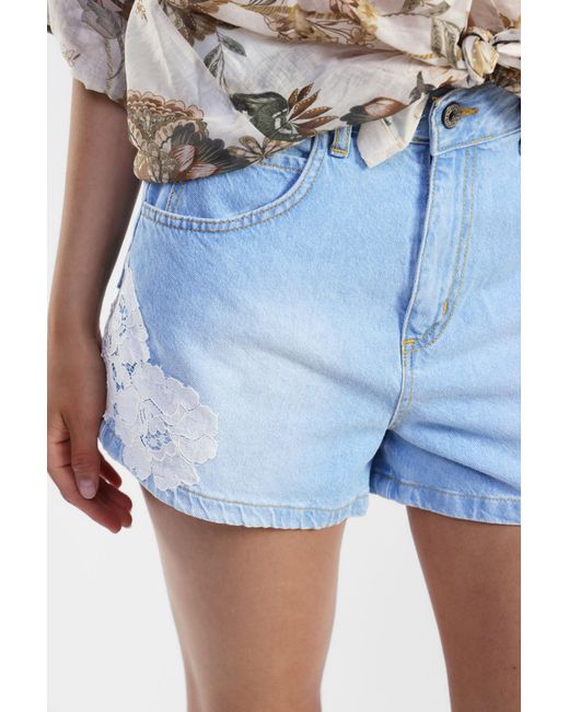 Shorts Avec Broderies Et Coupe Classique Dixie en coloris Blue