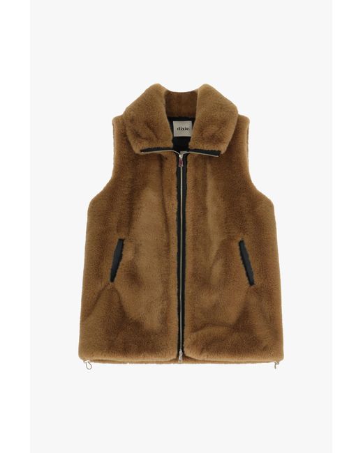 Gilet Con Collo Alto E Zip di Dixie in Natural