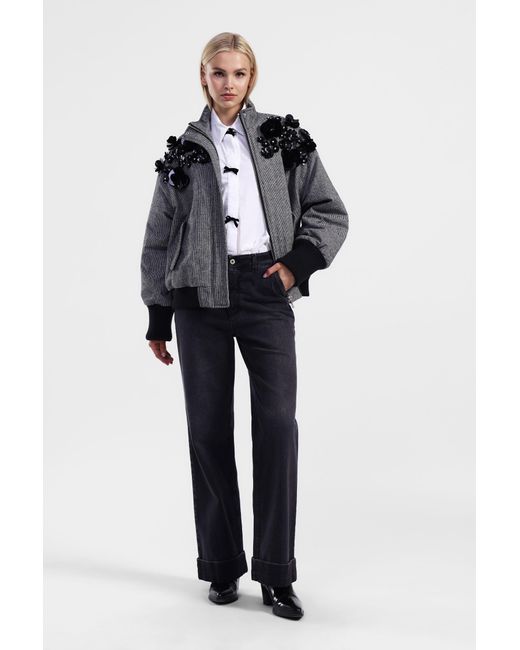 Jeans A Gamba Ampia Con Vita Alta di Dixie in Black