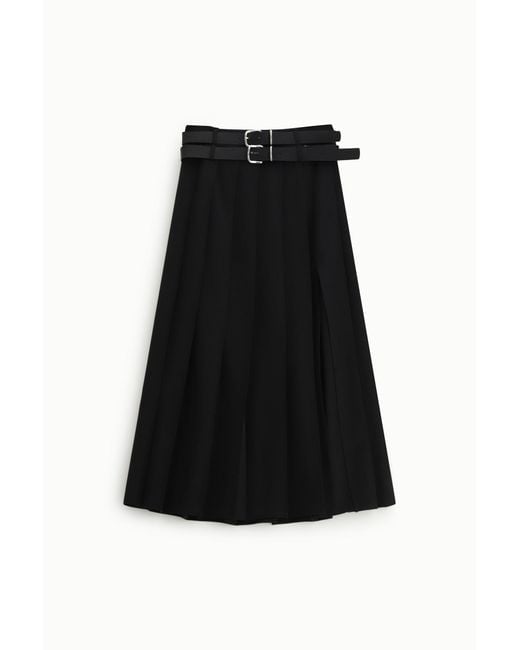 Jupe Longue Plissée À Double Ceinture Dixie en coloris Black