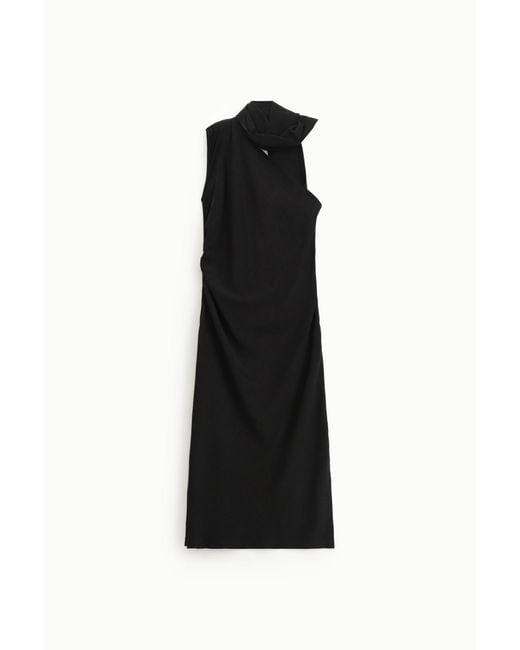 Abito Midi Con Scollo Asimmetrico di Dixie in Black
