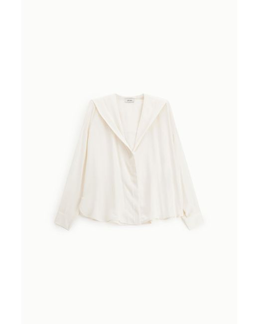 Camicia Ampia V Con Maniche Lunghe di Dixie in White
