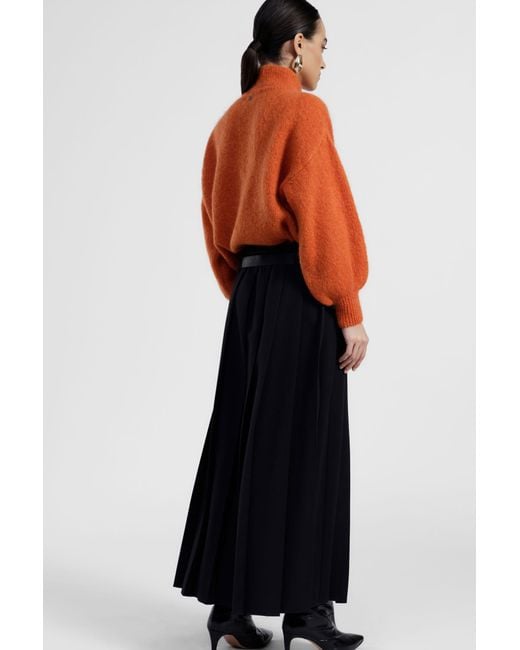 Jupe Longue Plissée À Double Ceinture Dixie en coloris Black