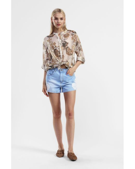 Shorts Avec Broderies Et Coupe Classique Dixie en coloris Blue