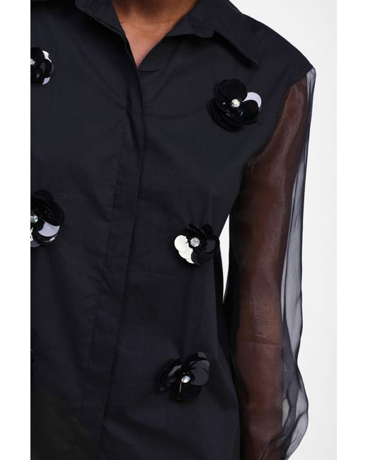 Chemise Avec Broderies Florales Dixie en coloris Black