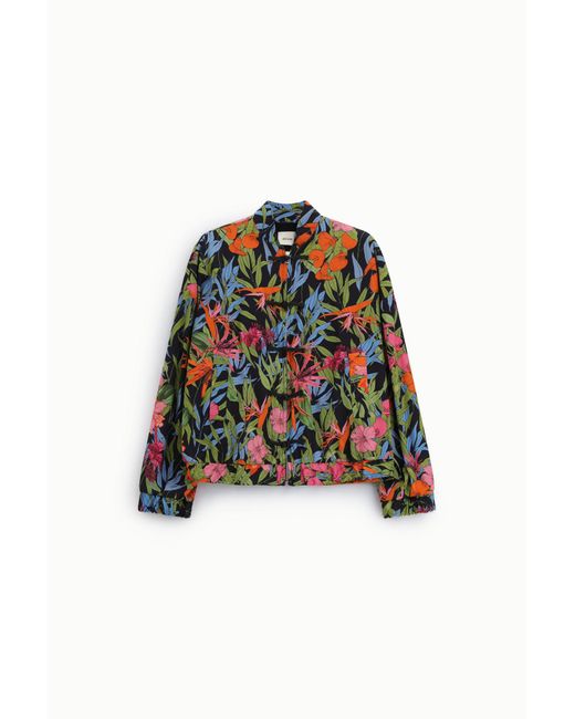 Blouson Aviateur À Imprimé Floral Avec Zip Et Brandebourg Dixie en coloris Multicolor
