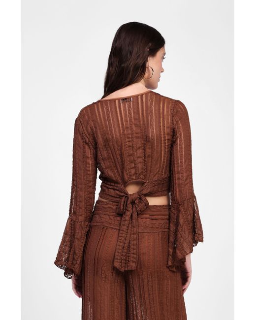 Top A Righe Con Maniche Lunghe di Dixie in Brown