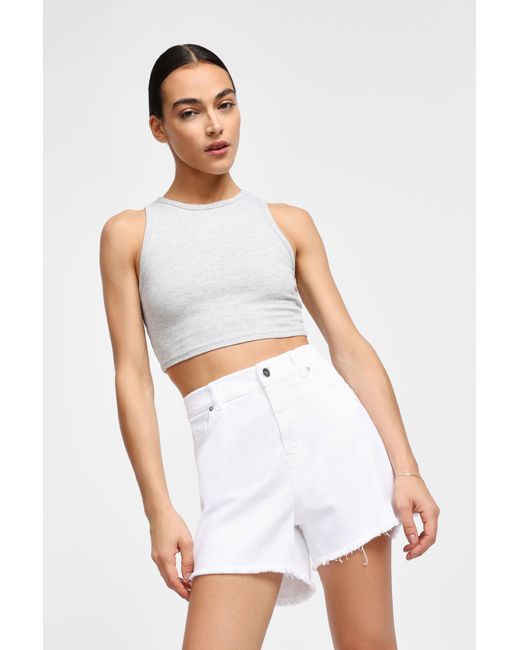 Shorts A Vita Alta Con Orlo Sfrangiato di Dixie in White