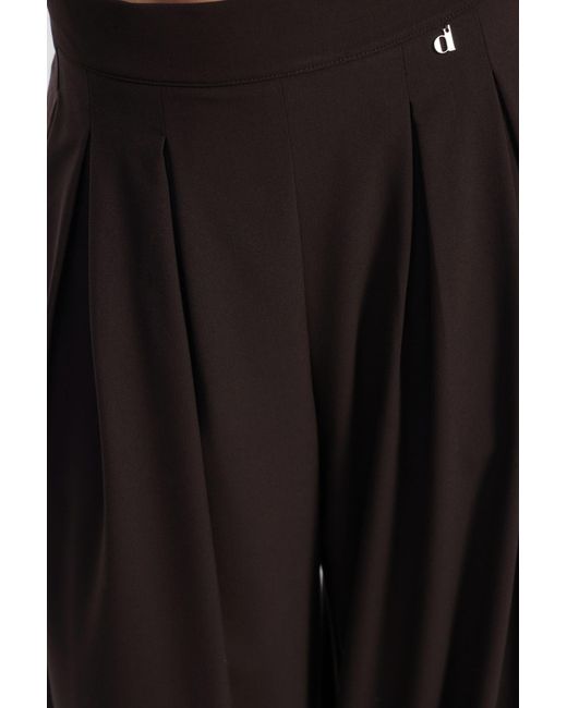 Pantaloni Palazzo Vita Alta Con Pince di Dixie in Black