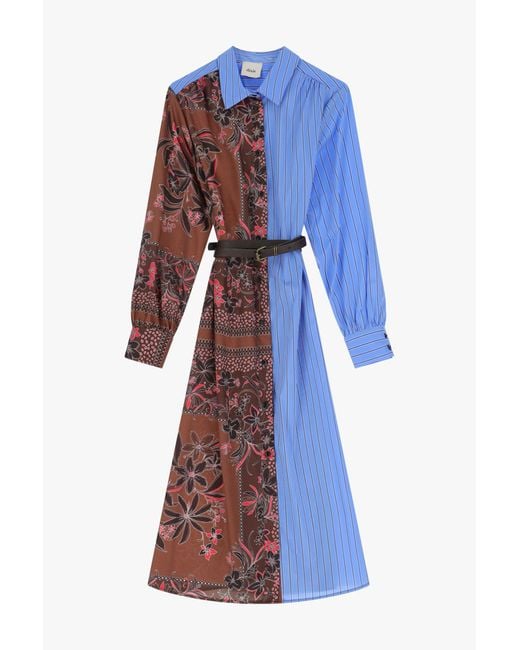 Abito Midi Con Blocchi Di Colore di Dixie in Blue