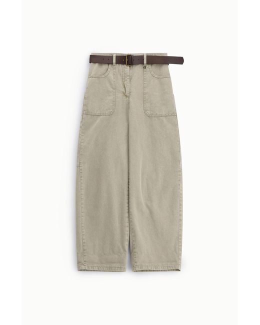 Pantalon Palazzo Taille Haute À Poches Plaquées Dixie en coloris Natural