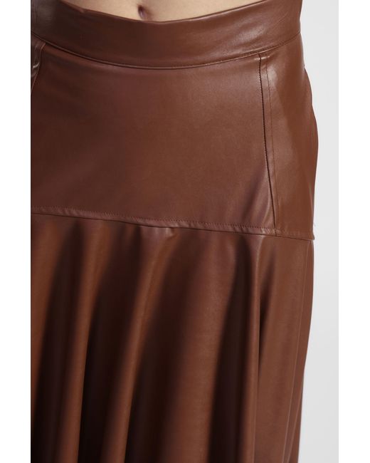 Gonna Lunga A Vita Alta Con Pannelli Cuciti di Dixie in Brown