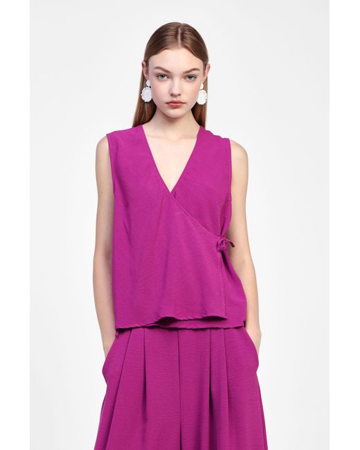 Haut Sans Manches À Col En V Dixie en coloris Pink