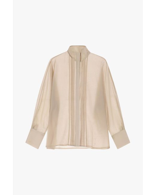 Camicia Con Collo Alto E Ruches di Dixie in Natural