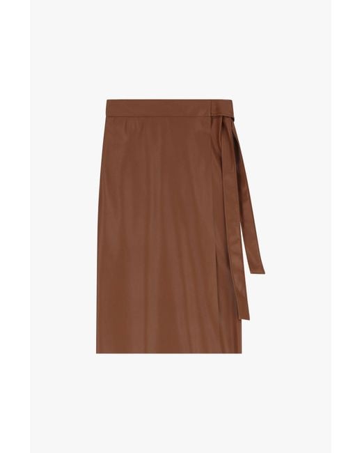 Gonna A Portafoglio Midi Con Cintura Laterale di Dixie in Brown