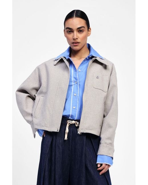 Giacca Camicia Con Zip E Tasca di Dixie in Blue