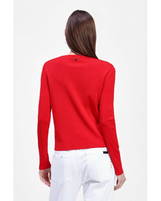 Pullover Collo Rotondo Maniche Lunghe di Dixie in Red