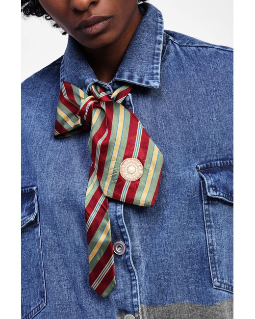 Camicia Di Jeans Con Cravatta E Tasche di Dixie in Blue