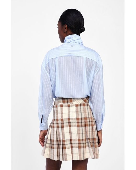 Camicia Con Fiocco E Righe Sottili di Dixie in Blue