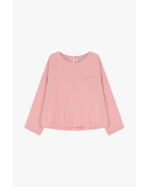 Camicia Ampia Con Taschino E Maniche Lunghe di Dixie in Pink