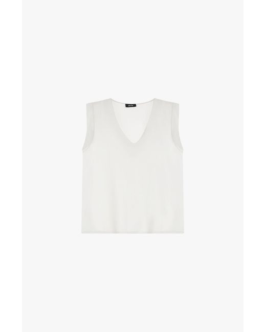 Top Senza Maniche Con Scollo A V di Dixie in White