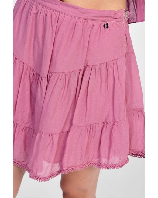 Gonna Corta Con Balze Delicate di Dixie in Pink