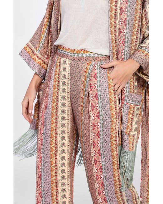 Pantaloni Ampia Stampa Floreale di Dixie in Multicolor