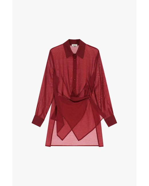 Camicia Lunga Con Chiusura A Bottoni di Dixie in Red