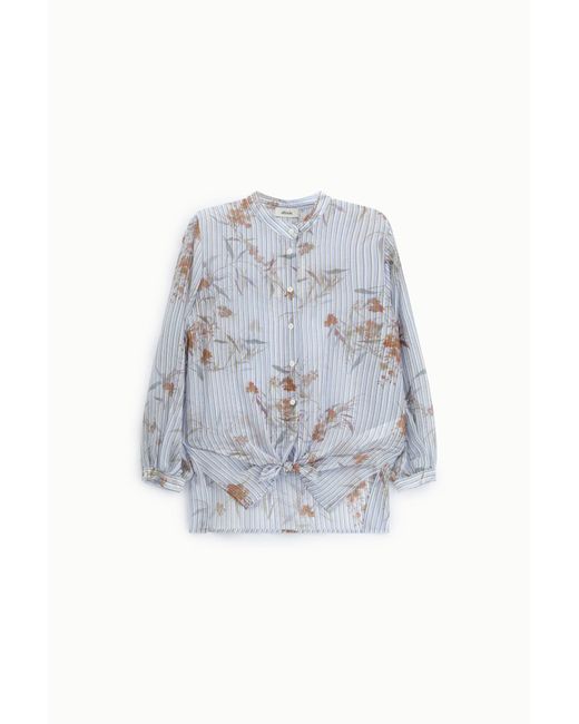 Chemise Manches Longues À Motif Floral Rayé Dixie en coloris White