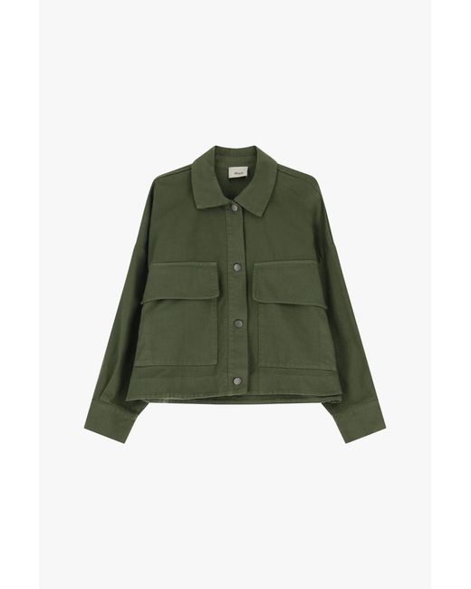 Giacca Camicia Con Bottoni di Dixie in Green