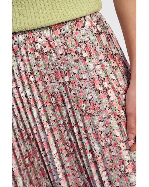 Gonna Midi Plissettata A Fiori di Dixie in Brown