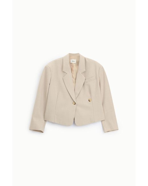 Blazer Court Double Boutonnage Avec Poche Passepoilée Dixie en coloris Natural