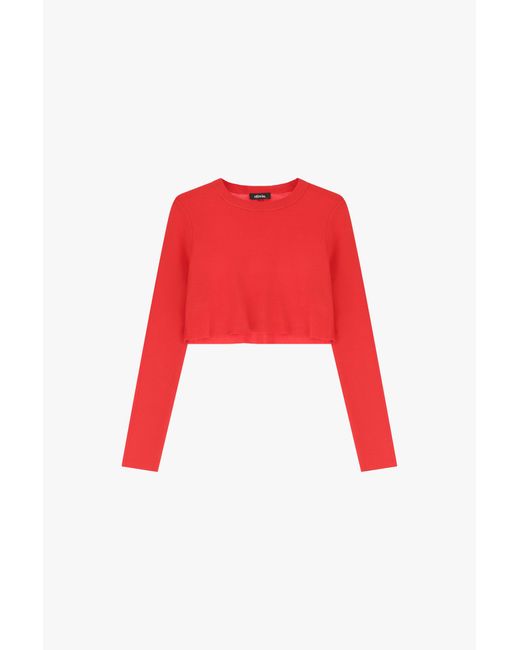 Pullover Corto A Maniche Lunghe di Dixie in Red