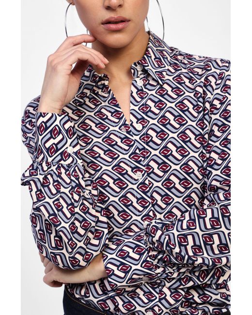Camicia A Maniche Lunghe Stampata di Dixie in Purple