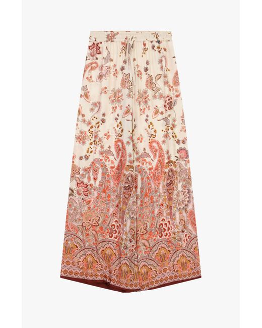Pantalon Palazzo À Motifs Paisley Taille Haute Dixie en coloris Pink