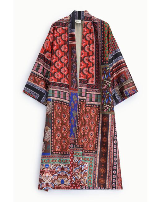 Surchemise Longue À Imprimé Patchwork Dixie en coloris Red
