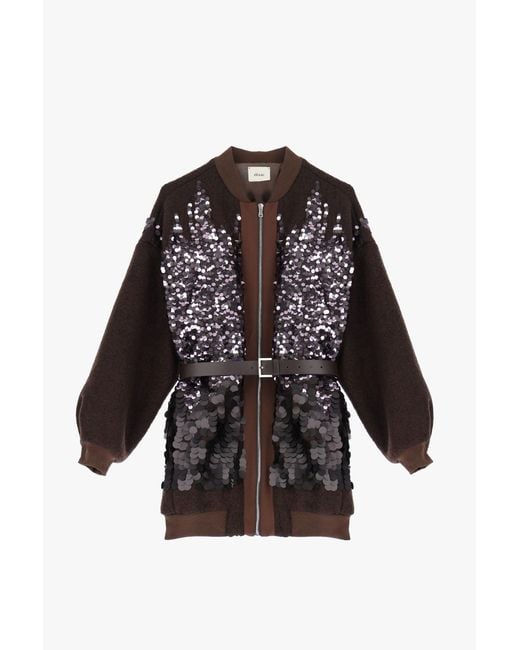 Giubbotto Bomber Con Paillettes E Zip di Dixie in Nero Lyst