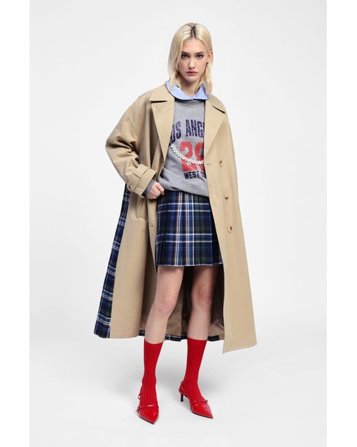 Minigonna Tartan A Pieghe di Dixie in Blue