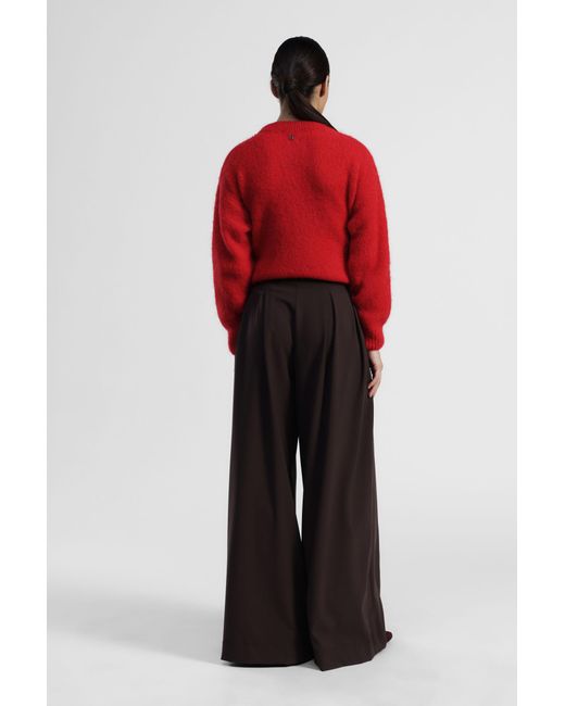 Pantaloni Palazzo Vita Alta Con Pince di Dixie in Black