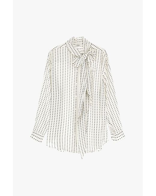 Camicia A Pois Con Maxi Fiocco di Dixie in White