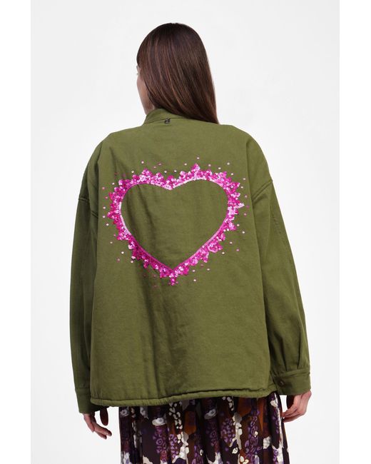 Giacca Camicia Con Dettagli Unici di Dixie in Green