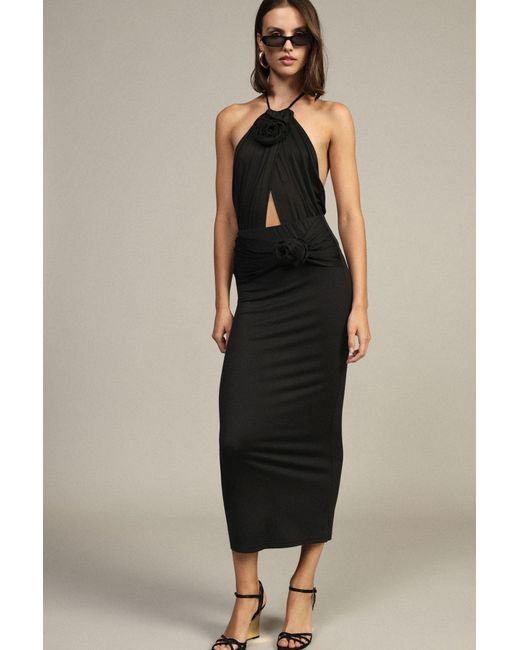 Jupe Longue Taille Haute À Nœud Drapé Dixie en coloris Black