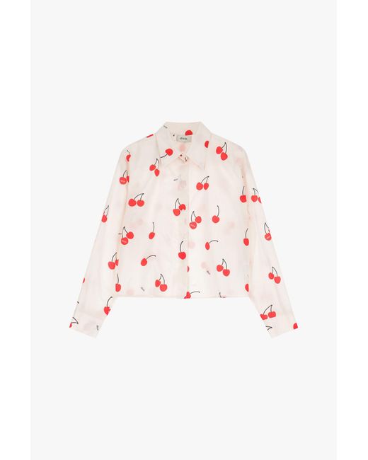 Camicia Con Stampa Ciliegie E Bottoni di Dixie in White