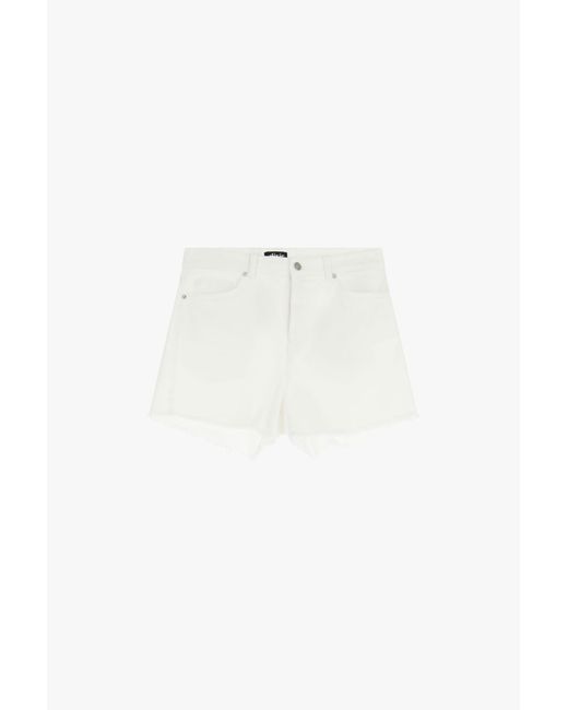 Shorts A Vita Alta Con Orlo Sfrangiato di Dixie in White