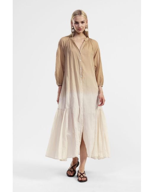 Robe Longue Avec Boutons Frontaux Dixie en coloris Natural